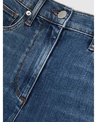 Heather High Rise Wide Leg Jeans Mid Blue
