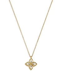 Roberto Coin 18K Yellow Gold Venetian Princess Mother of Pearl & Diamond Flower Pendant Necklace, 16-17