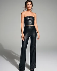 Faux Leather Wide Leg Pants