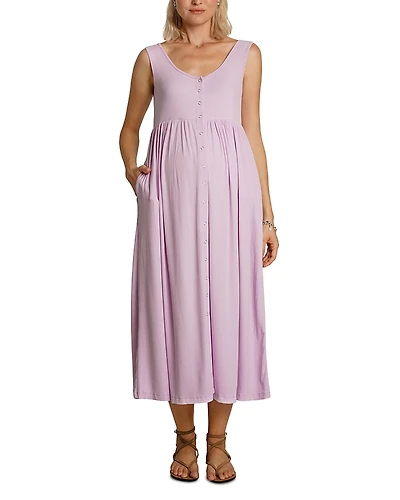 Nom Maternity Ribbed Henley Dress