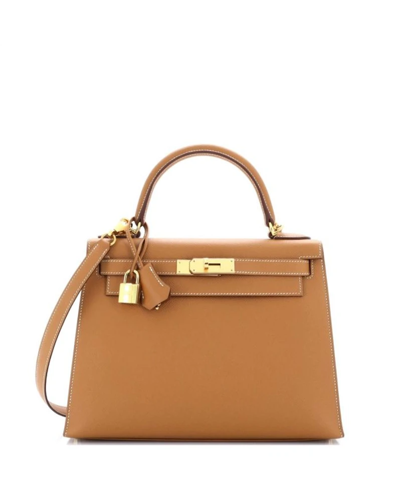 Kelly 28 Handbag Brown Epsom with Gold Hardware