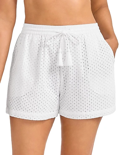 Tommy Bahama Eyelet Swim Cover-Up Shorts