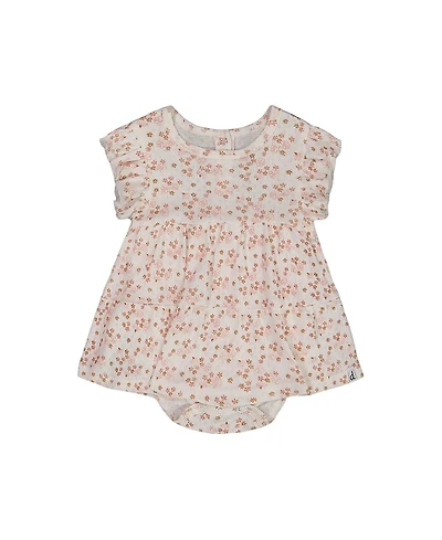 Deux par Girls' Organic Cotton Pointelle Romper Printed - Baby