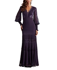 Tadashi Shoji Nyssa Slate Bishop Sleeve Gown