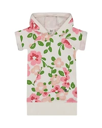 Deux par Deux Girls' Printed French Terry Hooded Dress - Little Kid