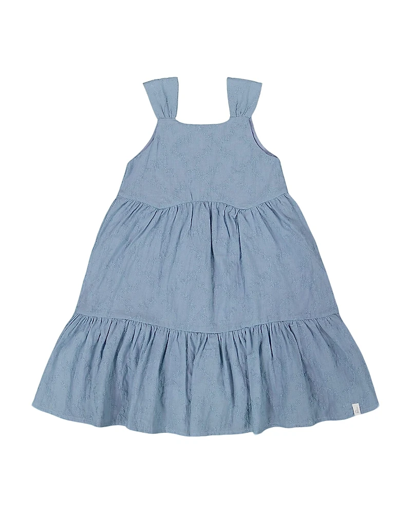 Deux par Deux Girls' Multi-Tiered Eyelet Dress - Little Kid