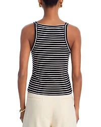 Striped Button Front Tank Top