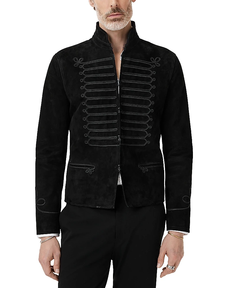 John Varvatos Slim Fit Band Jacket with Trim Tapes