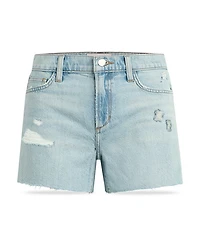 The Ozzie Side Slit Denim Shorts Down Play
