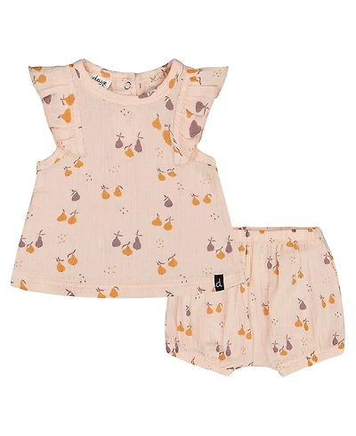 Deux par Girls' Printed Muslin Top and Bloomer Set - Baby