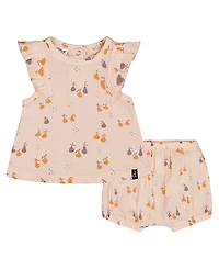 Deux par Girls' Printed Muslin Top and Bloomer Set - Baby