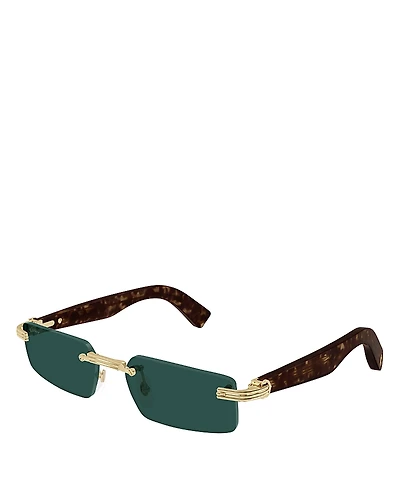 Cartier Premiere de Cartier 24K Gold Plated Rectangular Sunglasses, 55mm