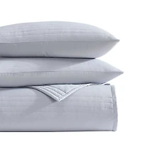 Vera Wang Seersucker Stripe 3 Piece Quilt Set