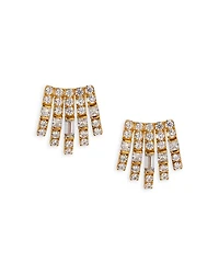 Cubic Zirconia Multi Row Stud Earrings in 18K Gold Plated