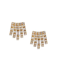 Nadri Cubic Zirconia Multi Row Stud Earrings