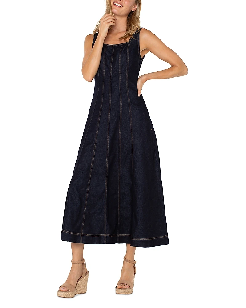 Liverpool Los Angeles Smocked Back Midi Dress