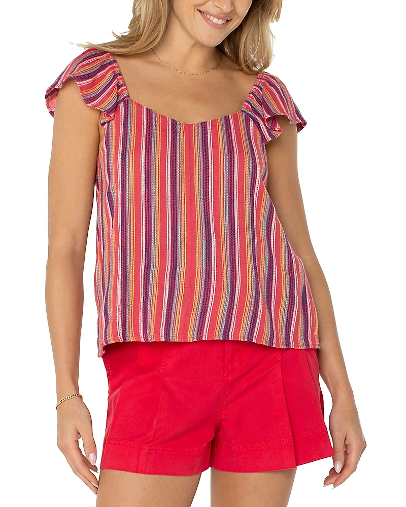 Liverpool Los Angeles Flutter Sleeve Top