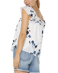 Square Neck Eyelet Top