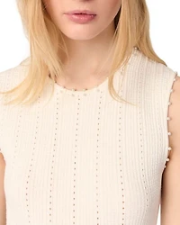 Beaded Pointelle Knit Dress