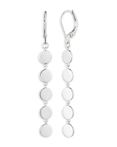Disc Linear Drop Earrings in Sterling Silver