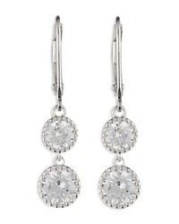 Cubic Zirconia Double Drop Earrings in Sterling Silver