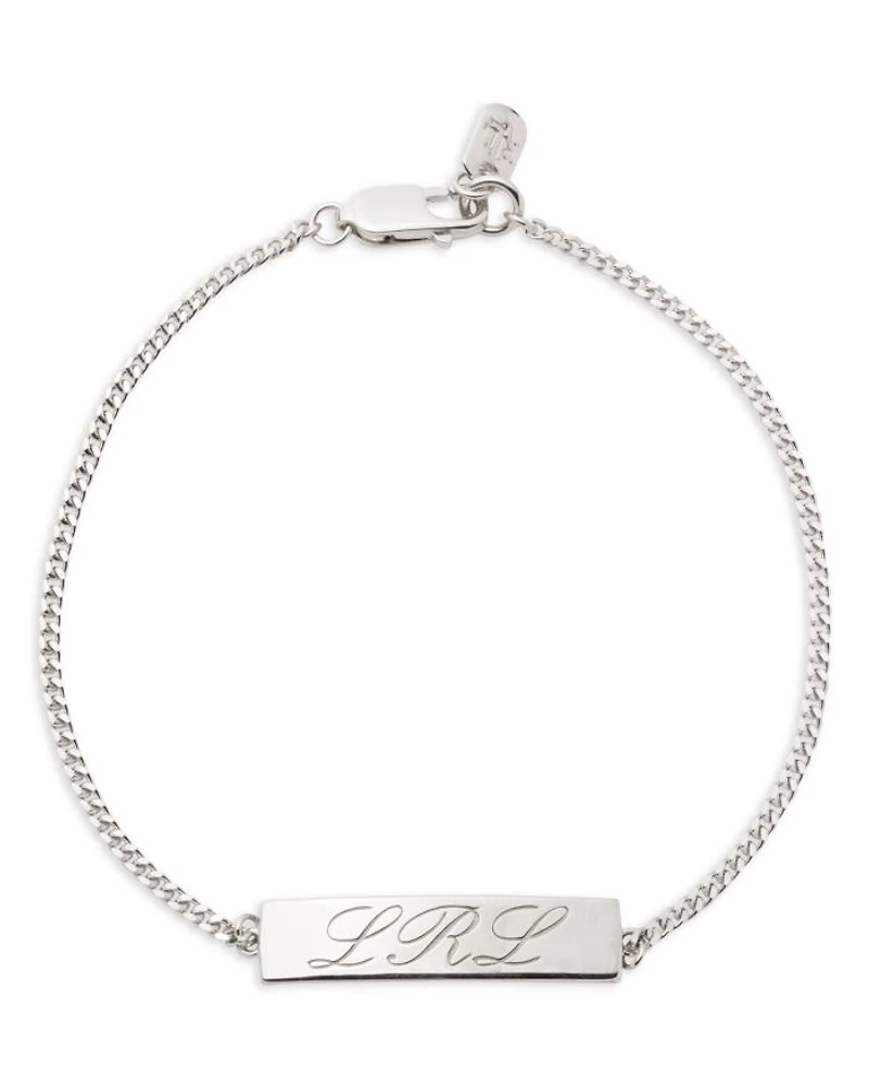 Script Logo Link Bracelet in Sterling Silver