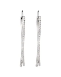 Pavé Threader Earrings in Sterling Silver