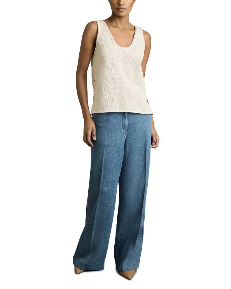 Reed Denim Look Wide Leg Trousers