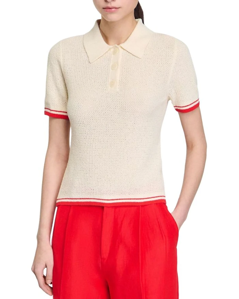 Polo Collar Knit Top