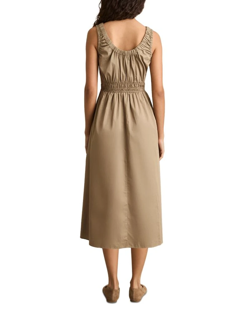 Petite Anouk Craft Ruched Woven Dress