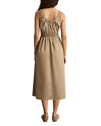 Petite Anouk Craft Ruched Woven Dress