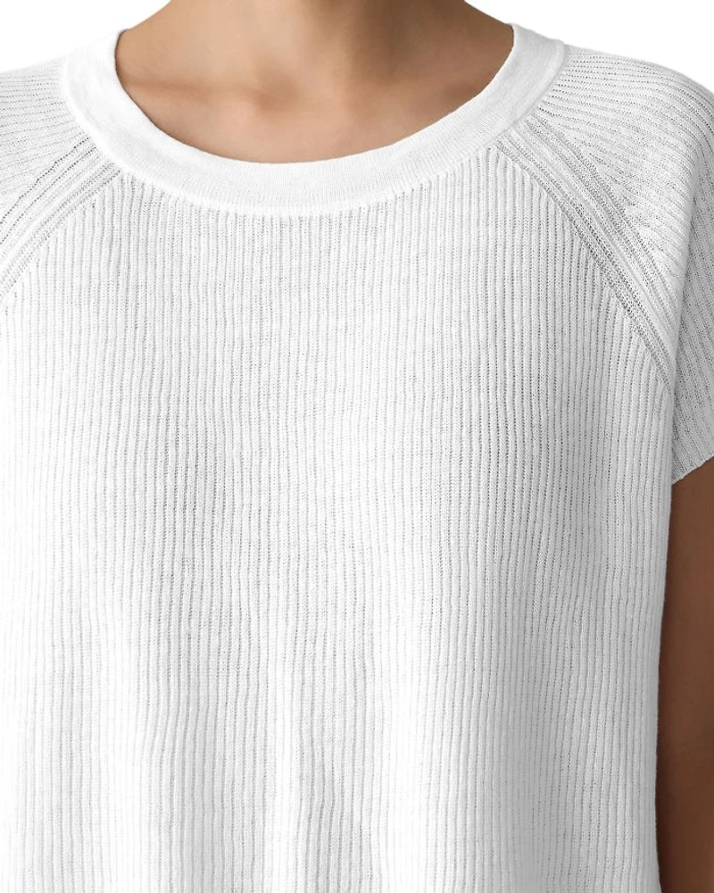 Linen Cotton Raglan Short Sleeve Sweater