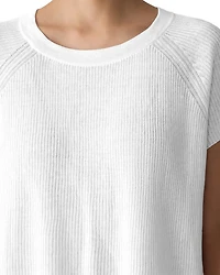 Linen Cotton Raglan Short Sleeve Sweater