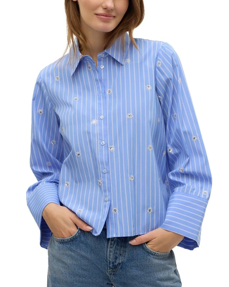 Leila Sequined Striped Shirt