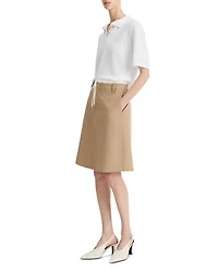 Mid Rise Double Waist Skirt