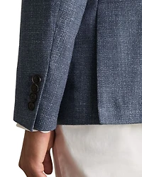 Textured Notch Lapel Slim Fit Blazer