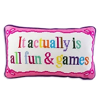 Furbish Studio Fun And Games Needlepoint Decorative Pillow