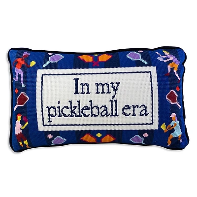 Furbish Studio Pickleball Era Needlepoint Decorative Pillow