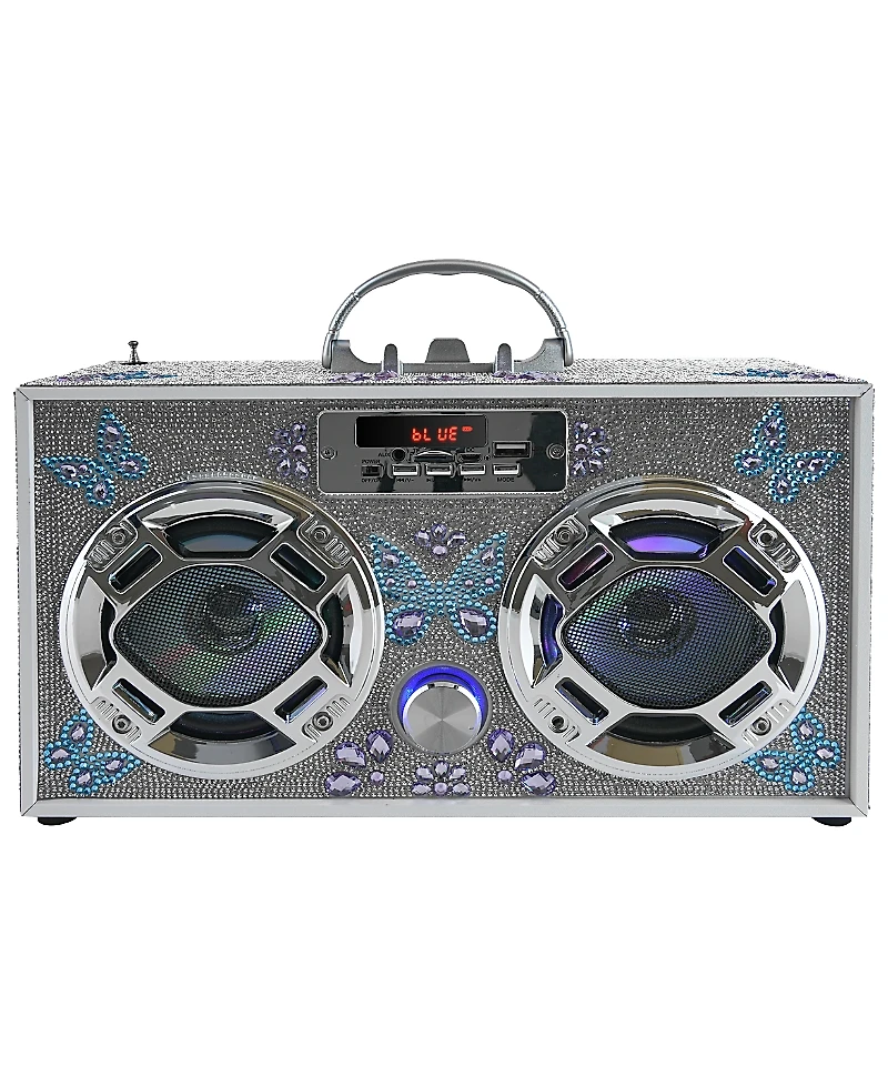 Trend Tech Brands Butterfly Bling BoomBox with Fm Radio - Age 6+ Years