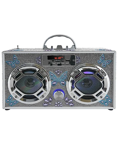 Trend Tech Brands Butterfly Bling BoomBox with Fm Radio - Age 6+ Years