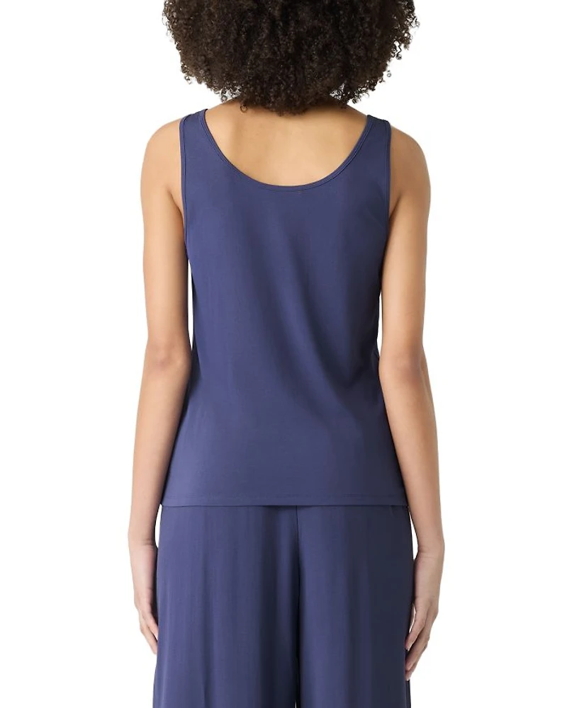 Scoop Neck Slim Fit Silk Tank Top