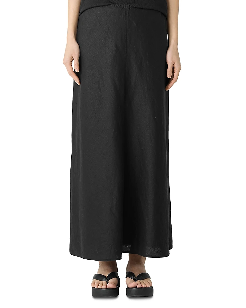 Eileen Fisher Linen A Line Bias Cut Skirt