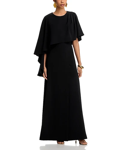 Black Halo Martine Cape Sleeve Gown
