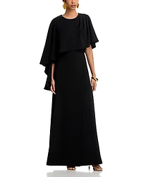 Black Halo Martine Cape Sleeve Gown