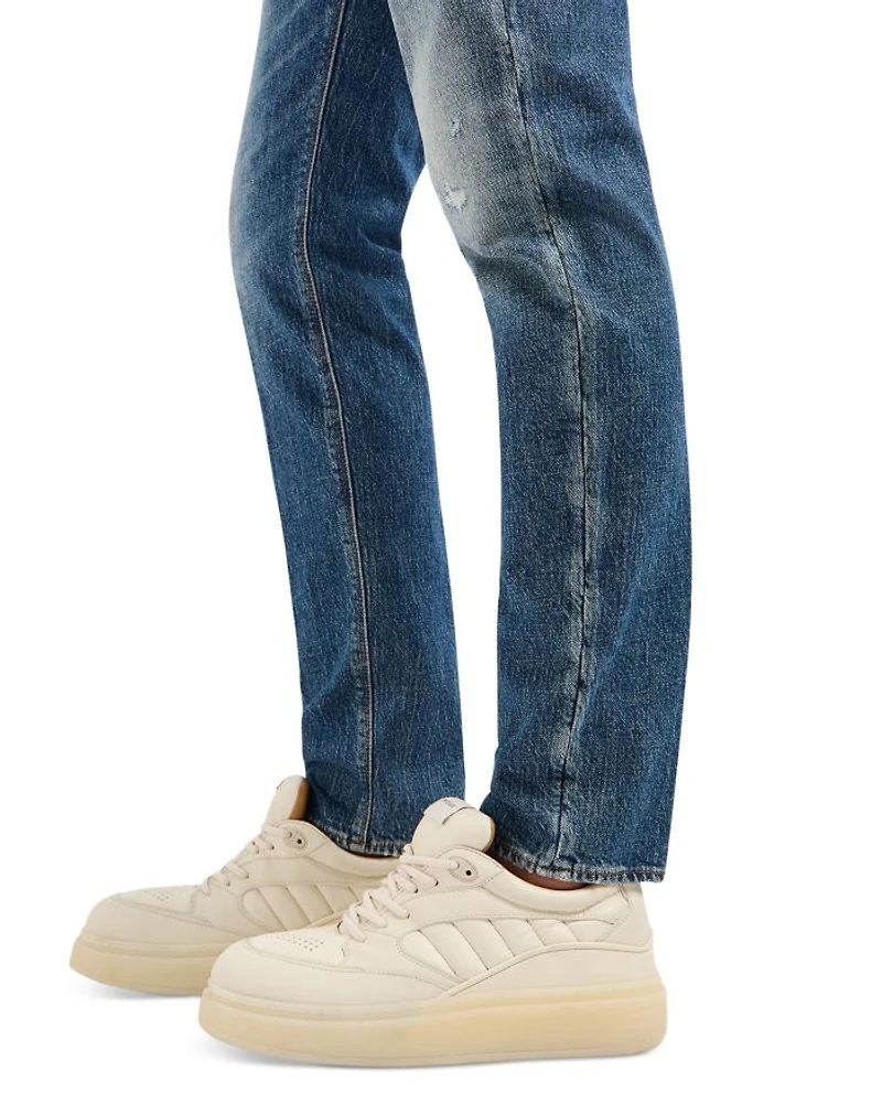 Slim Fit Washed Jeans Medium Blue