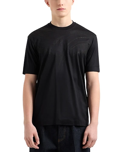 Emporio Armani Lyocell Blend Embroidered Motif Tee