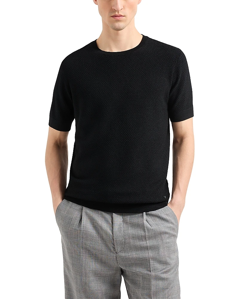 Emporio Armani Virgin Wool Short Sleeve Sweater