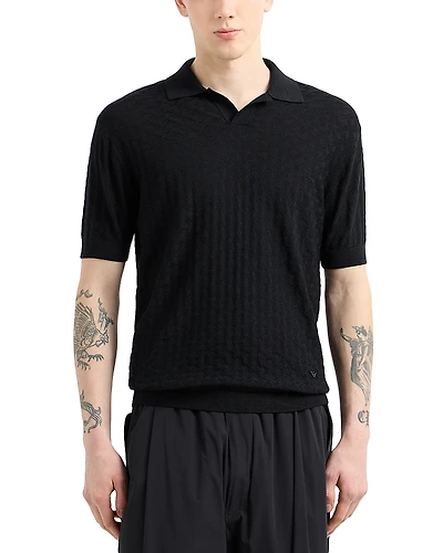Emporio Armani Virgin Wool Short Sleeve Polo Sweater