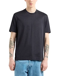 Emporio Armani Cotton Allover Jacquard Logo Tee