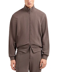 Emporio Armani Textured Zip Up Sweatshirt